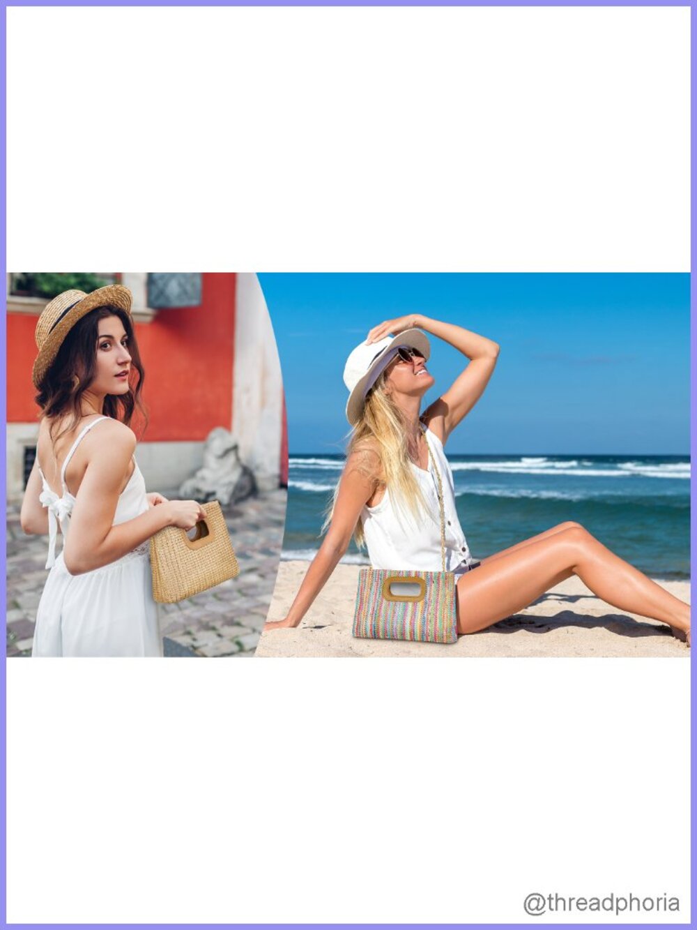 Top Handle Straw Clutch Evening Handbag with Gold Chain Shoulder Crossbody Purse - Picture 6 of 6